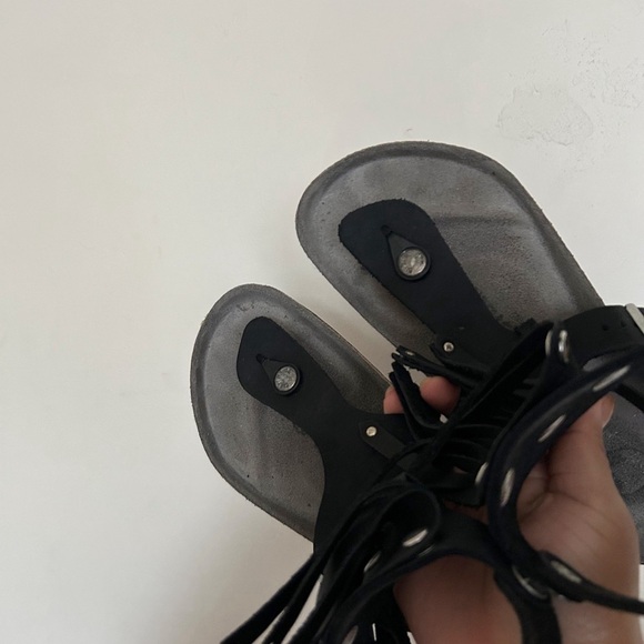 Birkenstock Leather high flower tassel sandals - Picture 6 of 9